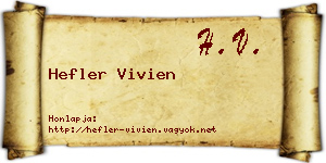Hefler Vivien névjegykártya